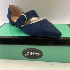 J. Mark Womens Pleasure Slip On D’Orsay Flat Shoes Navy Size 6 M